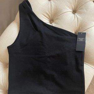 NWT Abercrombie & Fitch One Shoulder Crop Tank - Black